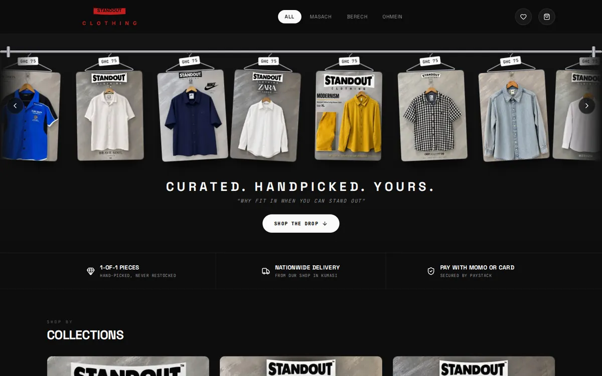 Standout Clothing website